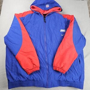 Vintage Nike New York Giants Coat Mens XXL Hooded Winter Jacket NY Team NFL